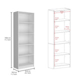 Estantería Lib Home Blanca 62.8x180.6cm con Cuatro Entrepaños - BIBLIOTECAS Y ESTANTERIAS | Bylmo