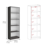 Estantería Home Plomo 62.8x180.6cm con Cuatro Entrepaños - Bibliotecas y Estanterías | Bylmo