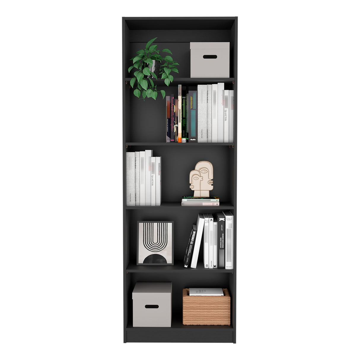 Estantería Home Wengue 62.8x180.6cm con Cuatro Entrepaños - Bibliotecas y Estanterías | Bylmo
