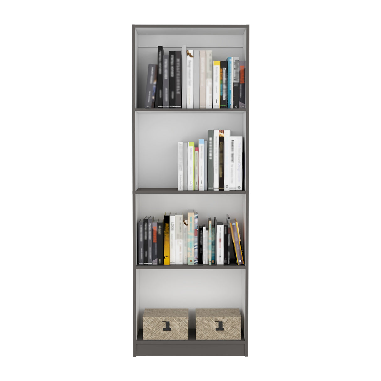 Estantería Home Plomo 62.8x180.6cm con Tres Entrepaños - Bibliotecas y Estanterías | Bylmo