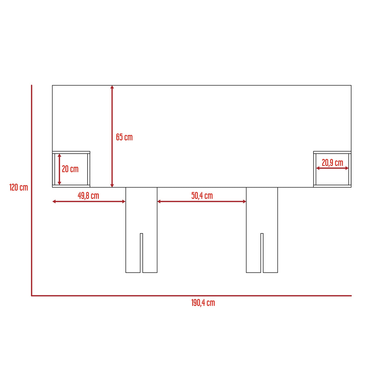 Cabecero Pinot Blanco MDP 190.4x120cm Ajustable con Dos Mesas de Noche Minimalistas - Cabeceros | Bylmo
