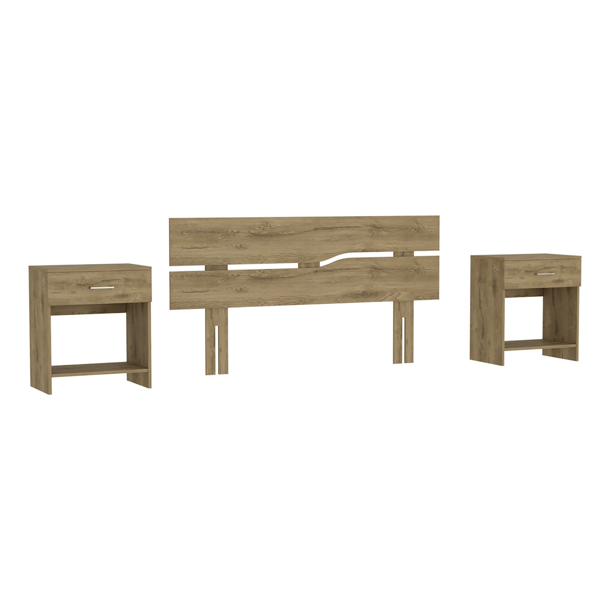 Combo Cabecero Provenza Macadamia 155x80cm con Dos Mesas de Noche - Cabeceros | Bylmo