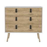 Cajonera Huna Macadamia con Blanco 80.2x75.2cm con Tres Cajones - Cajoneras y Comodas | Bylmo