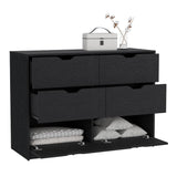 Cómoda Basilea Wengue 107x77.6cm con Cuatro Cajones - Cajoneras y Comodas | Bylmo