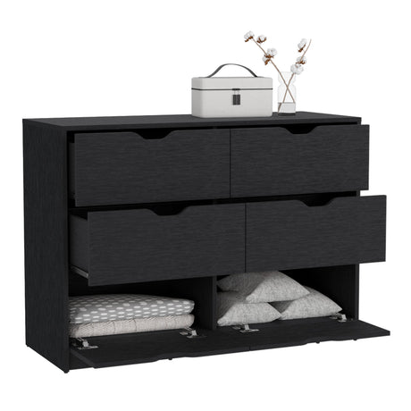 Cómoda Basilea Wengue 107x77.6cm con Cuatro Cajones - Cajoneras y Comodas | Bylmo