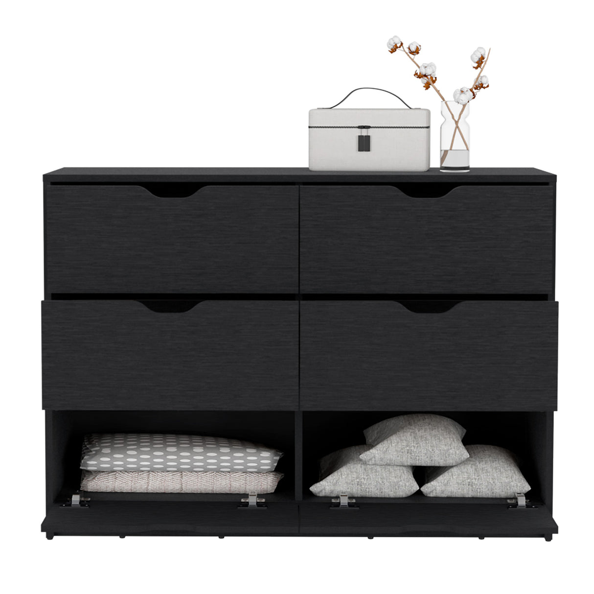 Cómoda Basilea Wengue 107x77.6cm con Cuatro Cajones - Cajoneras y Comodas | Bylmo