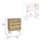Cómoda Augusta Duna 76.5x90.3cm con Tres Cajones - Cajoneras y Comodas | Bylmo