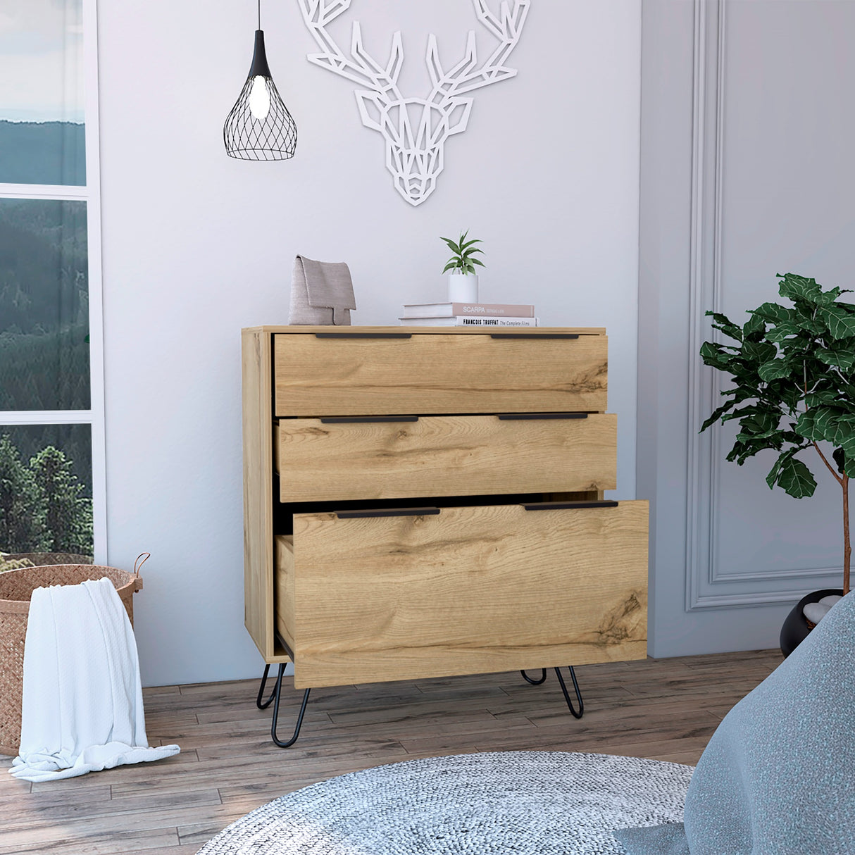 Cómoda Augusta Duna 76.5x90.3cm con Tres Cajones - Cajoneras y Comodas | Bylmo