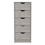 Cómoda Basilea Cemento 45x107.8cm con Cinco Cajones - Cajoneras y Comodas | Bylmo