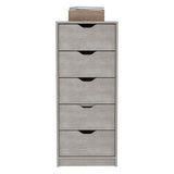 Cómoda Basilea Cemento 45x107.8cm con Cinco Cajones - Cajoneras y Comodas | Bylmo