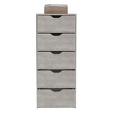 Cómoda Basilea Cemento 45x107.8cm con Cinco Cajones - Cajoneras y Comodas | Bylmo