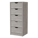 Cómoda Basilea Cemento 45x107.8cm con Cinco Cajones - Cajoneras y Comodas | Bylmo