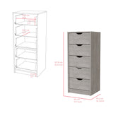 Cómoda Basilea Cemento 45x107.8cm con Cinco Cajones - Cajoneras y Comodas | Bylmo