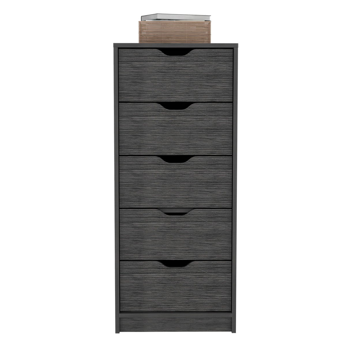 Cómoda Basilea Roble Gris 45x107.8cm con Cinco Cajones - Cajoneras y Comodas | Bylmo