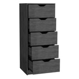 Cómoda Basilea Roble Gris 45x107.8cm con Cinco Cajones - Cajoneras y Comodas | Bylmo