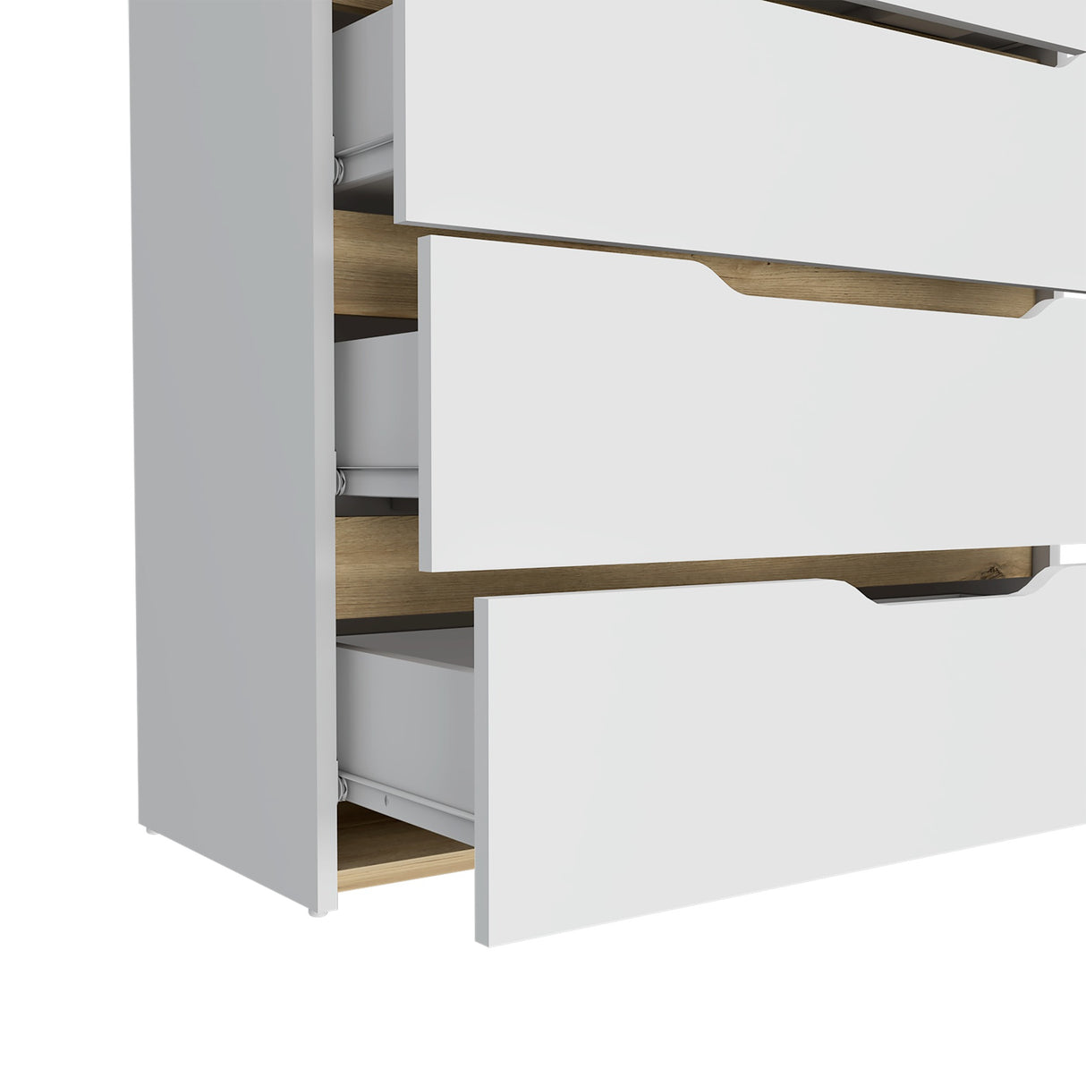 Cómoda Zoe Blanca Nevado 80x89cm con Cuatro Cajones - Cajoneras y Comodas | Bylmo