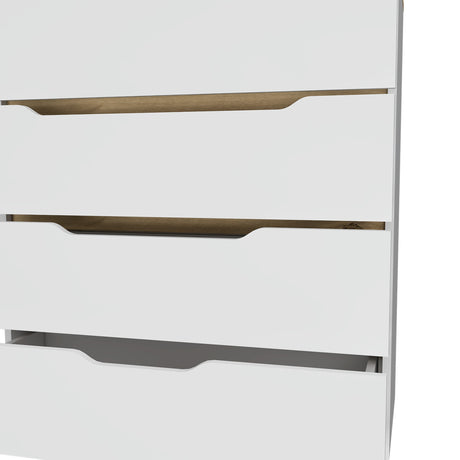 Cómoda Zoe Blanca Nevado 80x89cm con Cuatro Cajones - Cajoneras y Comodas | Bylmo