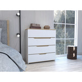 Cómoda Zoe Blanca Nevado 80x89cm con Cuatro Cajones - Cajoneras y Comodas | Bylmo