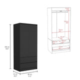 Closet Austin Wengue 80x180cm con Dos Cajones - Closets | Bylmo