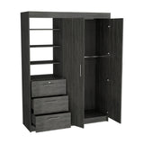 Closet Kenya Roble Gris 150x200.75cm con Tres Cajones - Closets | Bylmo
