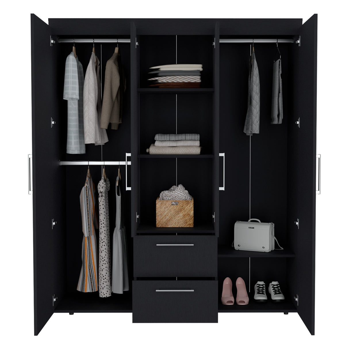 Closet Bariloche Wengue 150.3x177.9cm con Dos Cajones - Closets | Bylmo