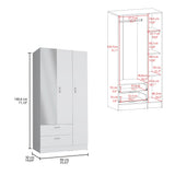 Closet Riverside Blanco 90x180.6 cm con Dos Cajones - Closets | Bylmo