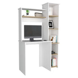 Centro de Computo Heinrich Duna con Blanco 98.5x163.1cm con Organizador de Libros - Escritorios | Bylmo