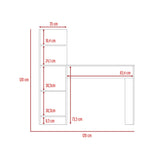 Escritorio Vilna Blanco 120x120.6cm con Organizador de Libros - Escritorios | Bylmo