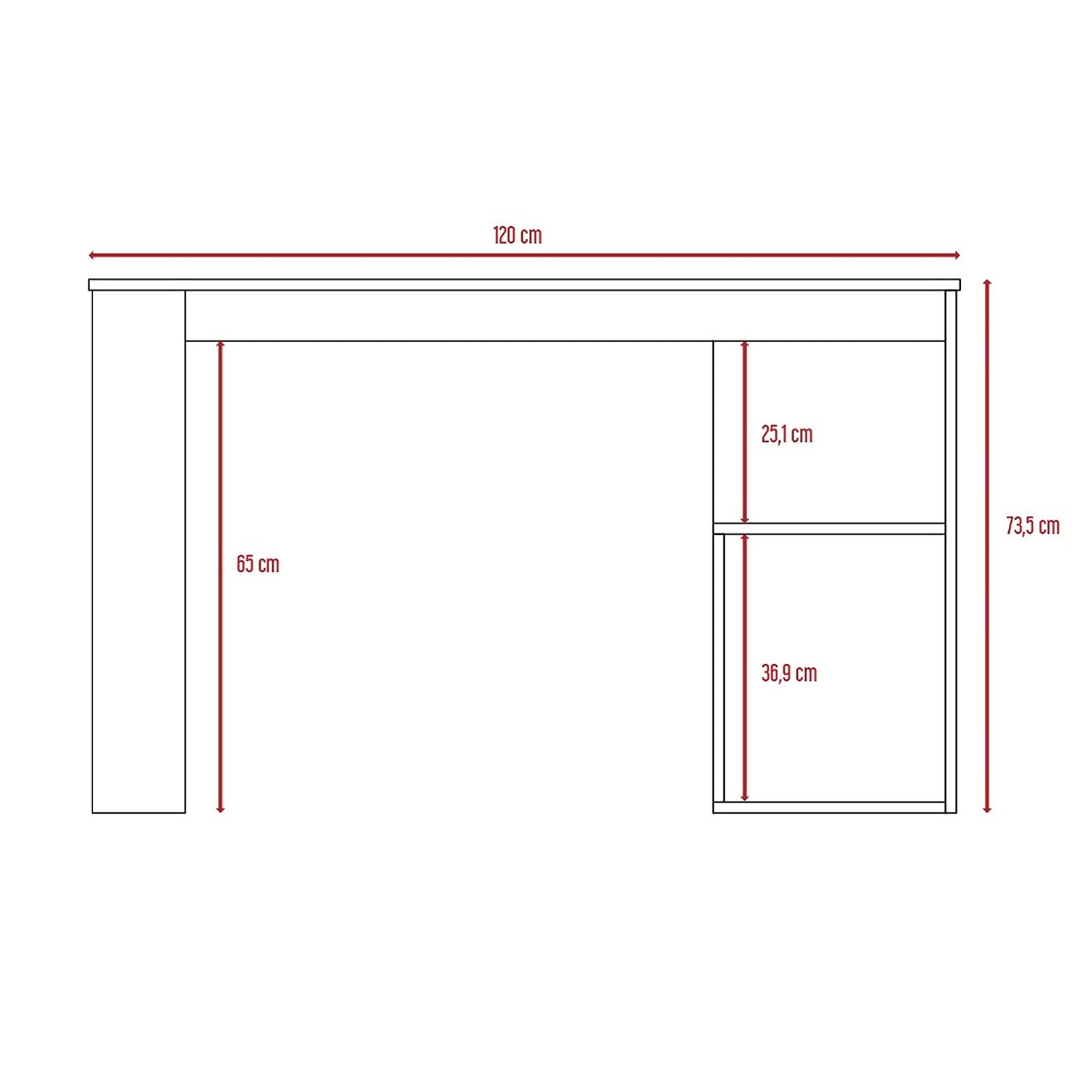 Escritorio Astana Blanco 120x73.5cm Minimalista - Escritorios | Bylmo