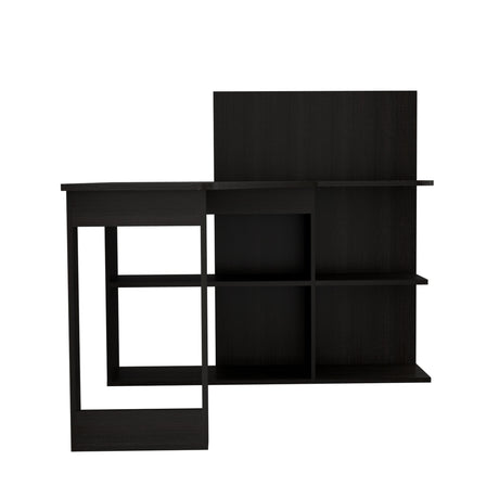 Escritorio en L Masai Wengue 131.5x110.6cm con Organizador de Libros - Escritorios | Bylmo