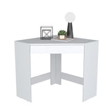 Escritorio Esquinero Amity Blanco 76x74cm con Un Cajón - Escritorios | Bylmo