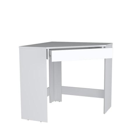 Escritorio Esquinero Amity Blanco 76x74cm con Un Cajón - Escritorios | Bylmo