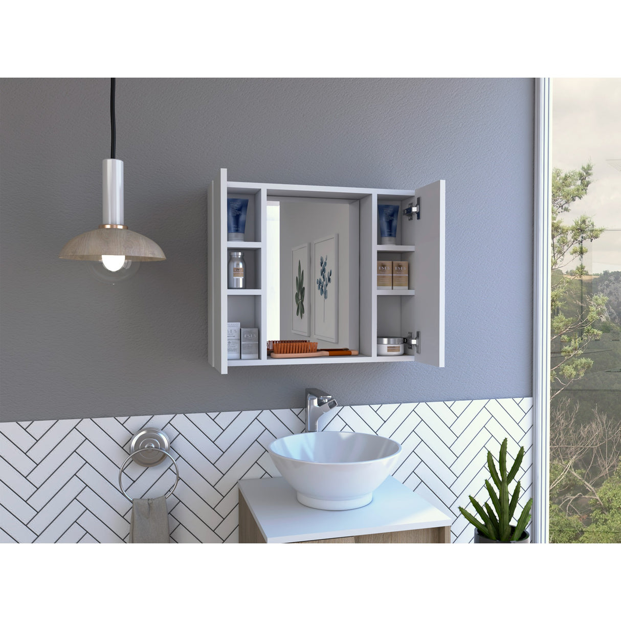 Gabinete Baño Artemisa Blanco 60x49.9cm con Cuatro Entrepaños - Gabinetes de Baño | Bylmo