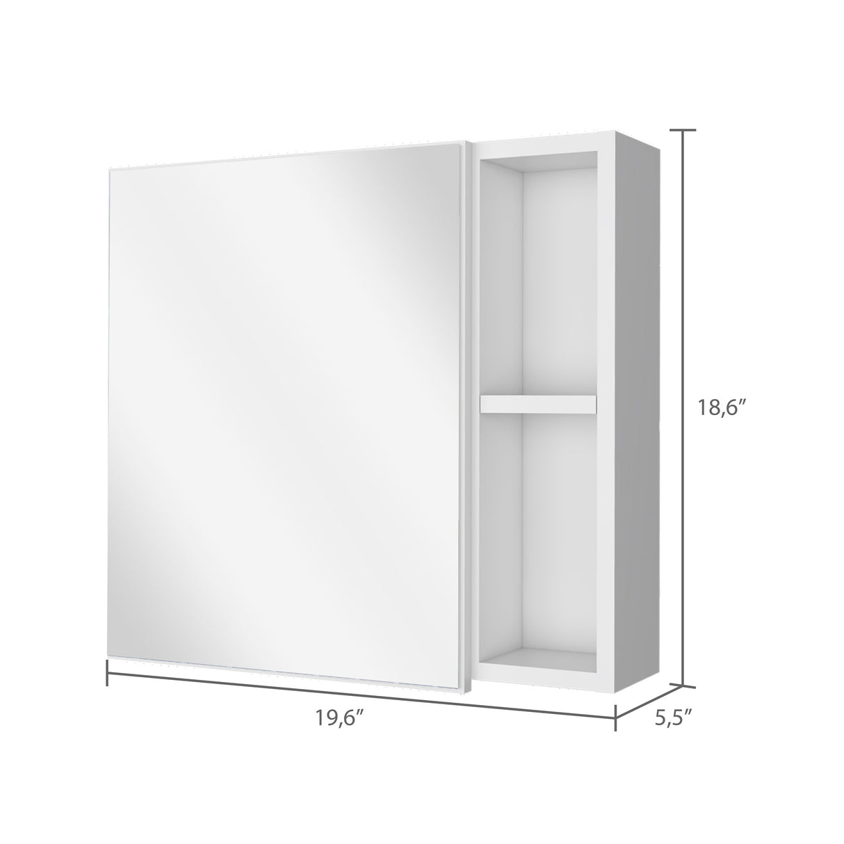 Gabinete de Baño Oman Blanco 50x47.3cm con Tres Entrepaños - Gabinetes de Baño | Bylmo