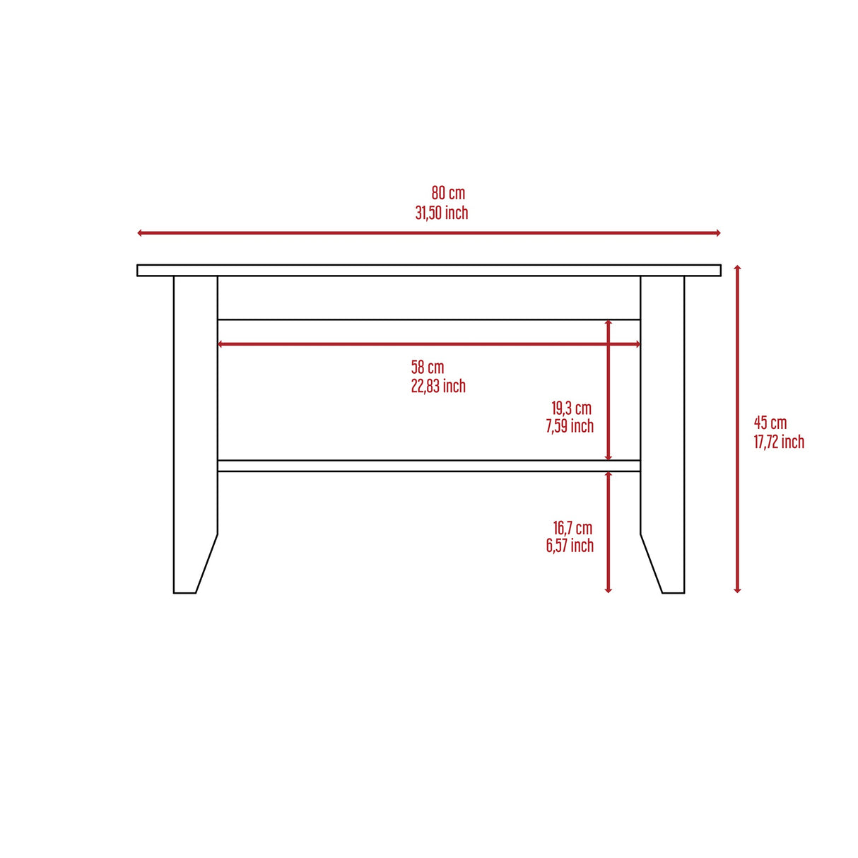 Mesa de Centro Essential Wengue 80x45cm con Patas - Mesas de Centro | Bylmo