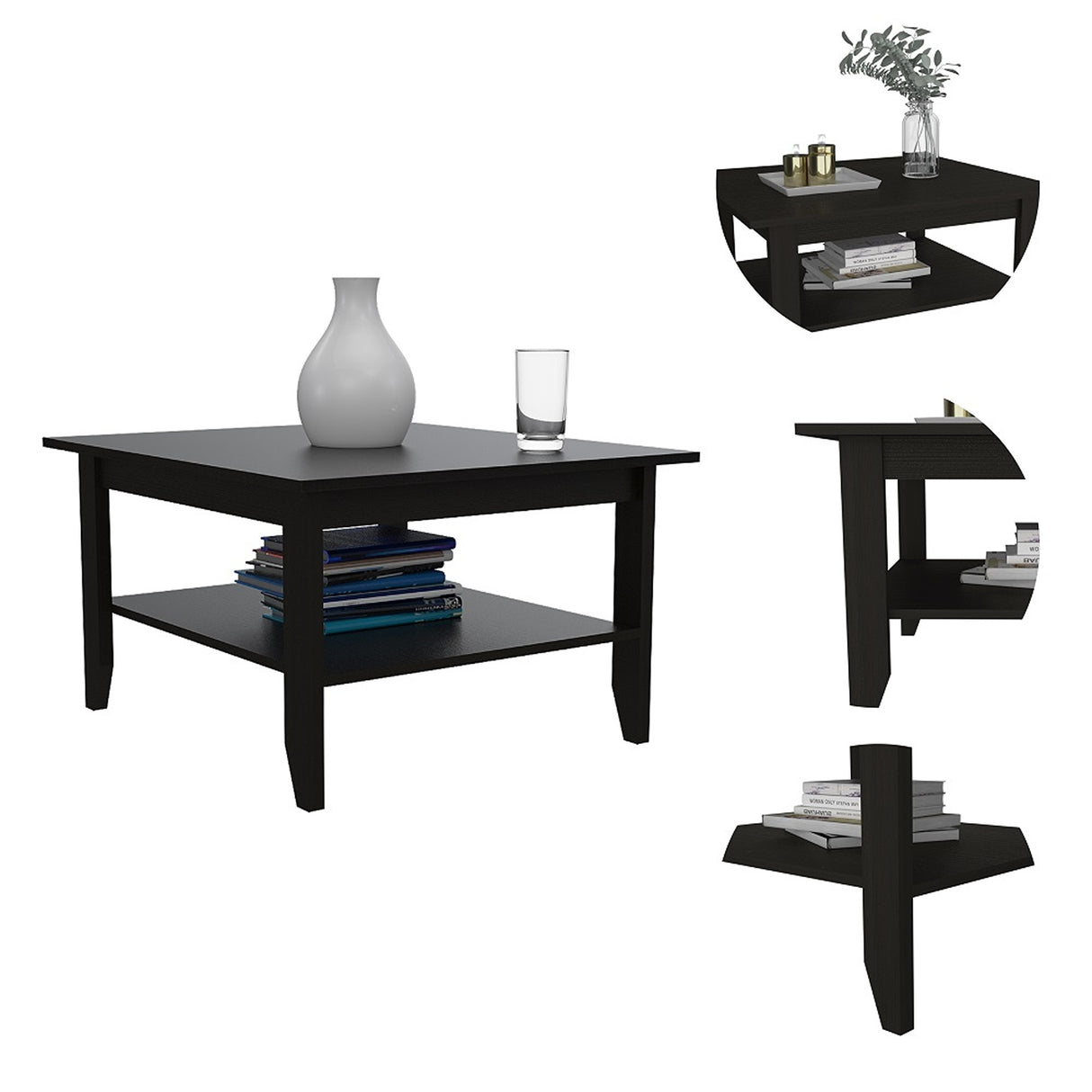 Mesa de Centro Essential Wengue 80x45cm con Patas - Mesas de Centro | Bylmo
