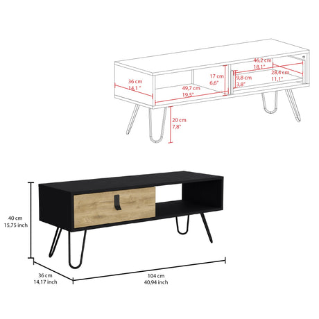 Mesa de Centro Huna Wengue 104x40.4 cm con Compartimento - Mesas de Centro | Bylmo