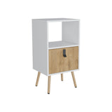Mesa de Noche Huna Macadamia 40x75cm con Un Cajón - Mesas de Noche | Bylmo