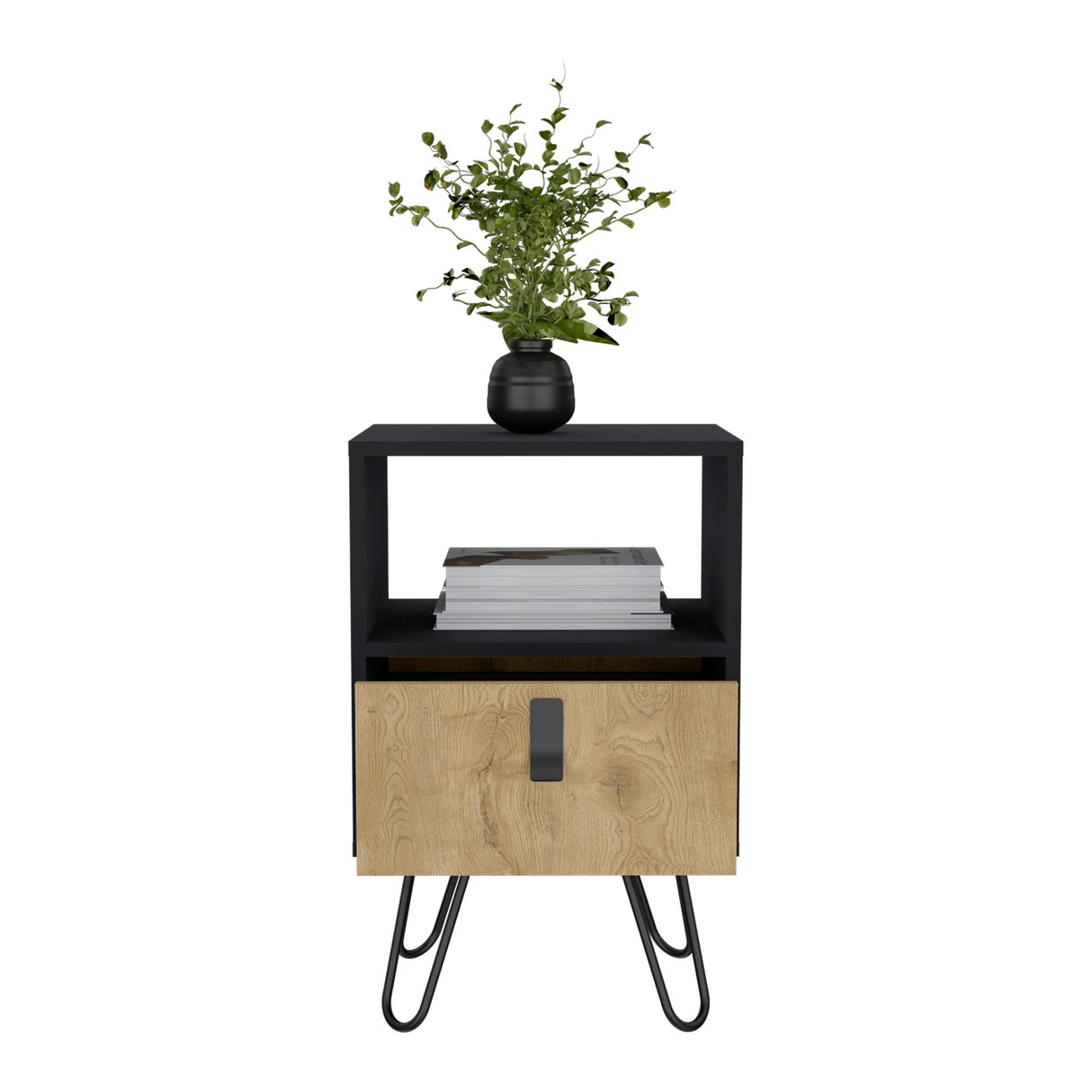Mesa de Noche Huna Wengue 40x63cm con Un Cajón - Mesas de Noche | Bylmo