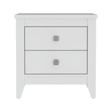 Mesa de Noche Amara Blanca 60x61.6 cm con Dos Cajones - Mesas de Noche | Bylmo