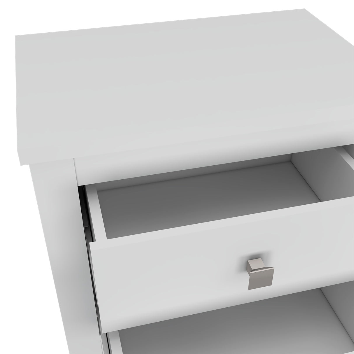 Mesa de Noche Amara Blanca 60x61.6 cm con Dos Cajones - Mesas de Noche | Bylmo