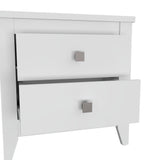 Mesa de Noche Amara Blanca 60x61.6 cm con Dos Cajones - Mesas de Noche | Bylmo