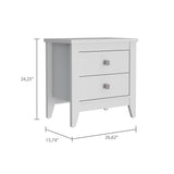 Mesa de Noche Amara Blanca 60x61.6 cm con Dos Cajones - Mesas de Noche | Bylmo