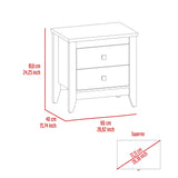 Mesa de Noche Amara Blanca 60x61.6 cm con Dos Cajones - Mesas de Noche | Bylmo