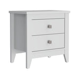Mesa de Noche Amara Blanca 60x61.6 cm con Dos Cajones - Mesas de Noche | Bylmo