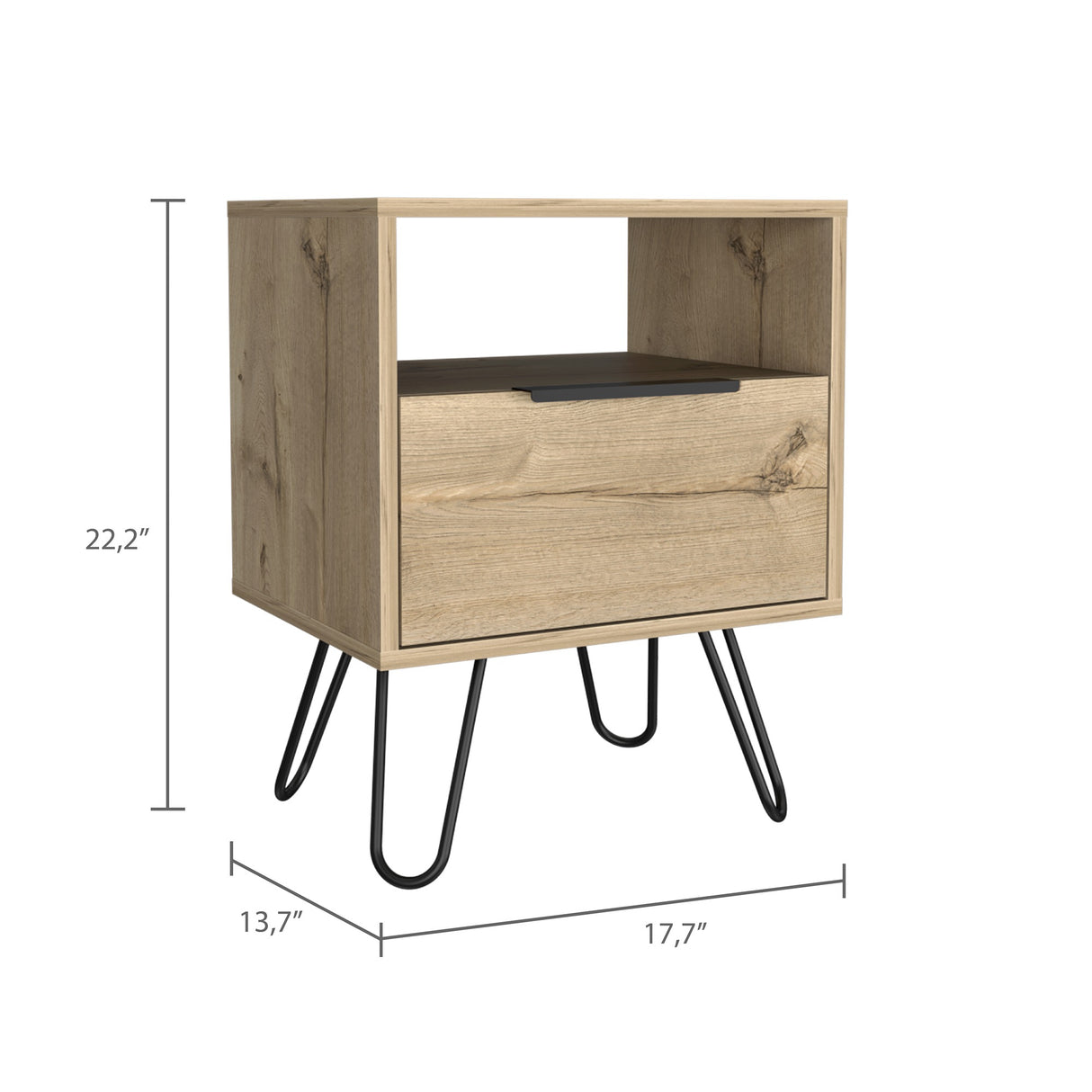 Mesa de Noche Augusta Duna 45x57cm con Un Cajón - Mesas de Noche | Bylmo