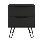 Mesa de Noche Augusta Wengue 45x57cm con Dos Cajones - Mesas de Noche | Bylmo