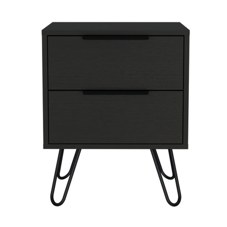 Mesa de Noche Augusta Wengue 45x57cm con Dos Cajones - Mesas de Noche | Bylmo