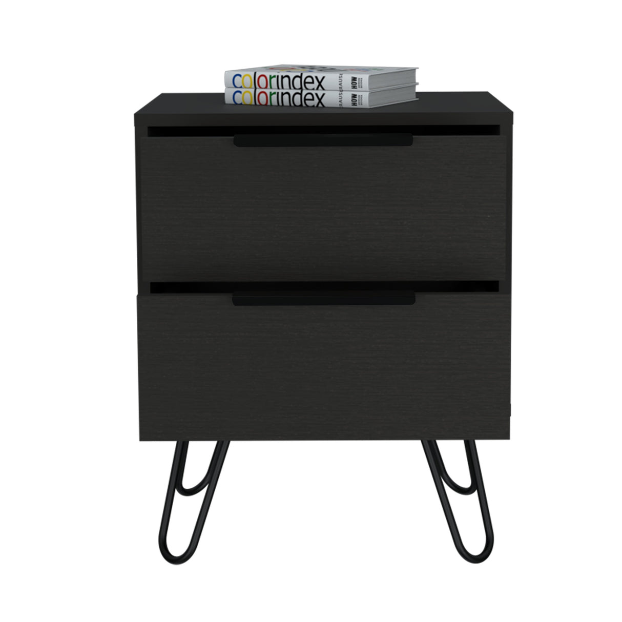 Mesa de Noche Augusta Wengue 45x57cm con Dos Cajones - Mesas de Noche | Bylmo