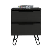 Mesa de Noche Augusta Wengue 45x57cm con Dos Cajones - Mesas de Noche | Bylmo